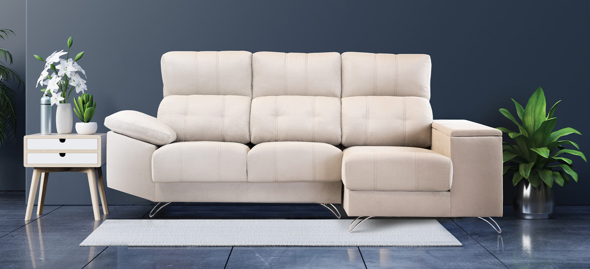 Velvet Confort Sofa Sofá Calipso